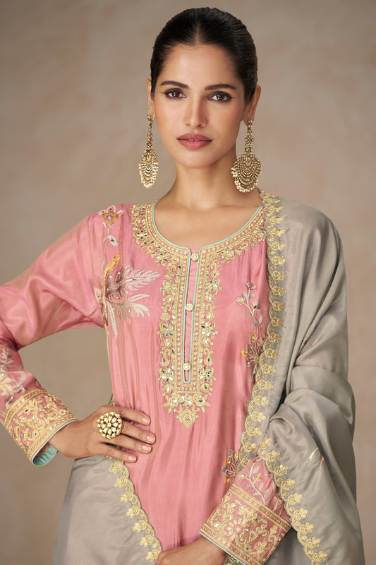 Pink Readymade Embroidered Simar Silk Palazzo Suit-SS745_2_SareeButa.com