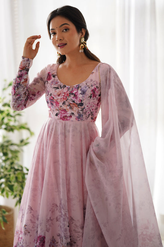 Pink Readymade Printed Organza Anarkali Suit-SS495_2_SareeButa.com