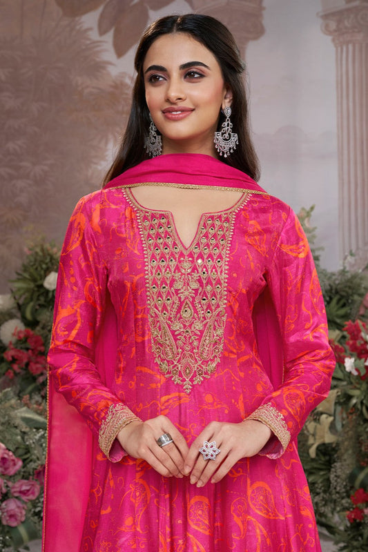 Pink Readymade Viscose Silk Anarkali Suit-SS973_2_SareeButa.com
