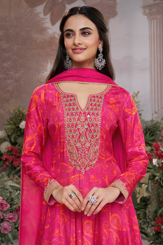 Pink Readymade Viscose Silk Anarkali Suit-SS973_2_SareeButa.com
