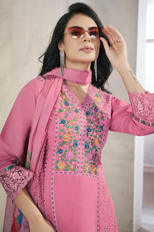 Pink Readymade Viscose Silk Suit-SS341_2_SareeButa.com
