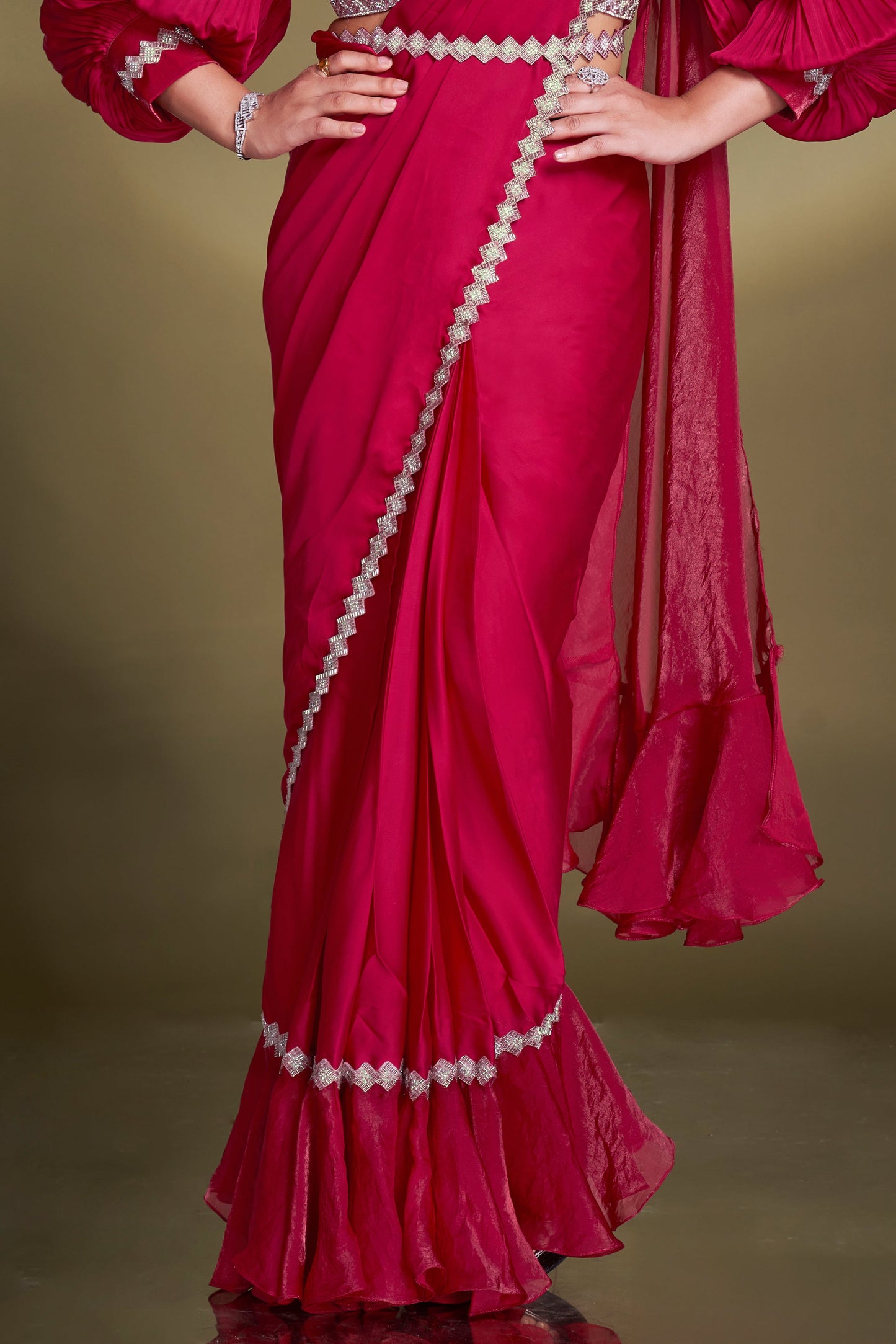 Pink Satin Silk Ready to Wear Saree-ZB134613_4_SareeButa.com