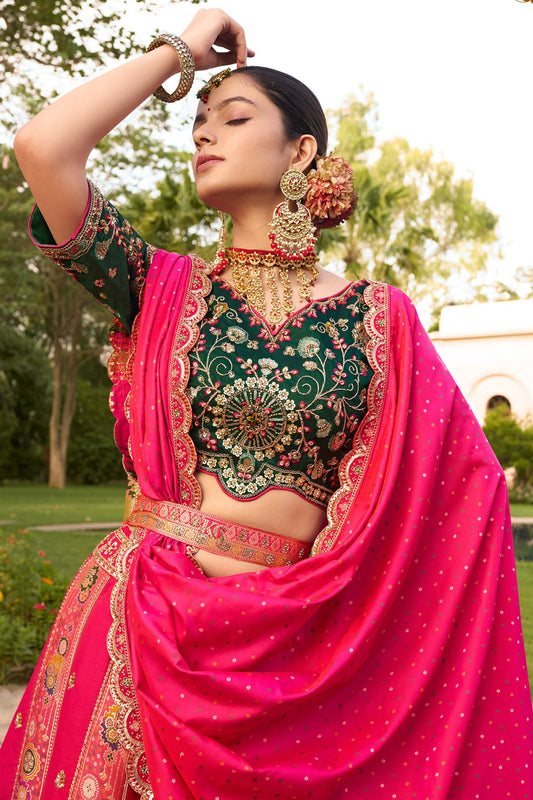 Pink Semi-Stitched Heavy Work Banarasi Lehenga-SAR10334_2_SareeButa.com