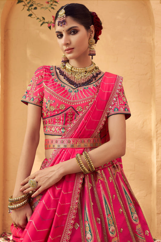 Pink Semi-Stitched Heavy Work Banarasi Lehenga-SAR10335_2_SareeButa.com