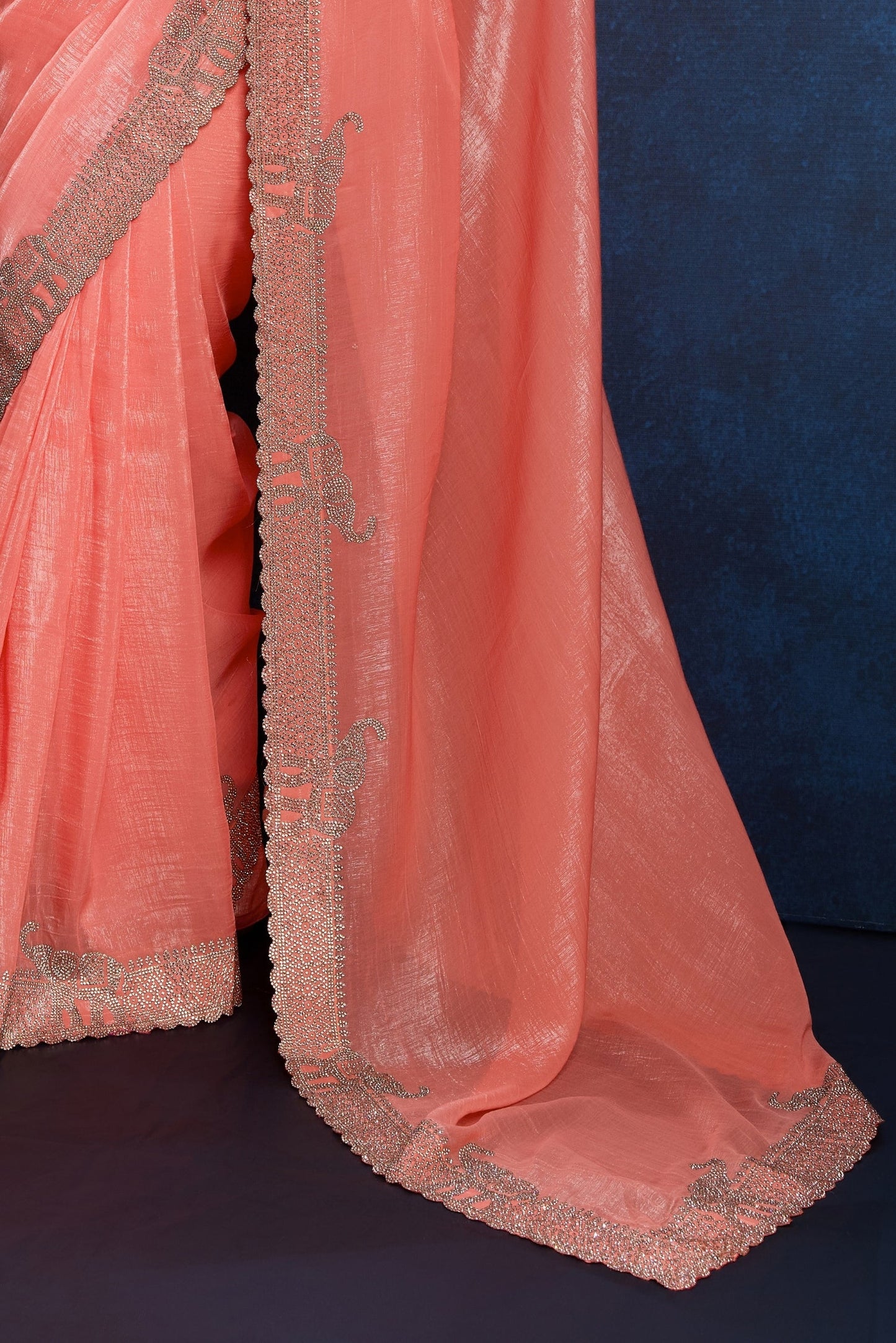 Pink Stone Work Crystal Silk Saree-ZB133897_4_SareeButa.com