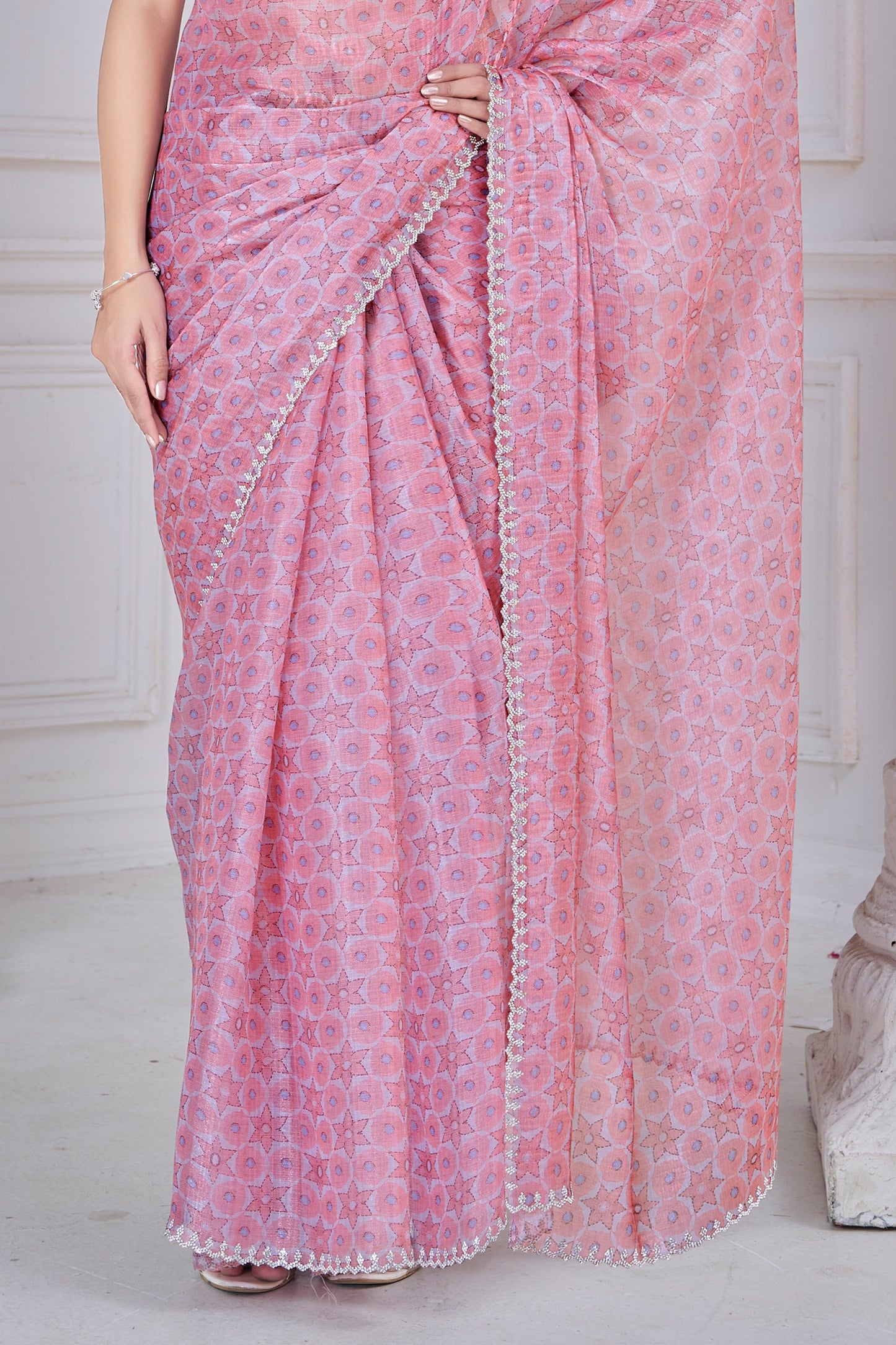 Pink Stone Work Organza Saree-SAR10750_5_SareeButa.com