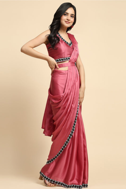 Pink Stone Work Satin Saree-ZB133380_2_SareeButa.com