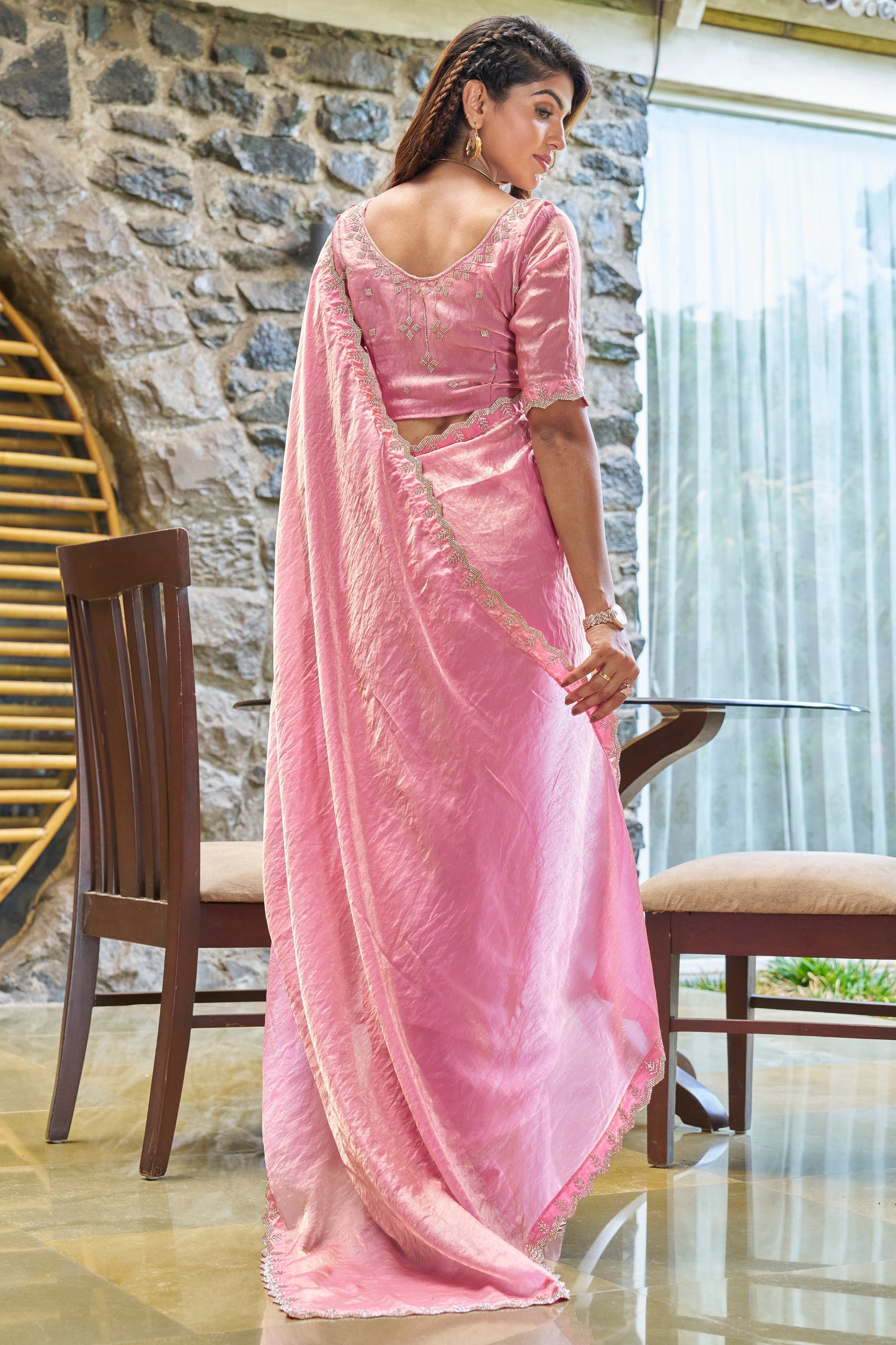 Pink Stone Work Satin Silk Saree-ZB134221_4_SareeButa.com