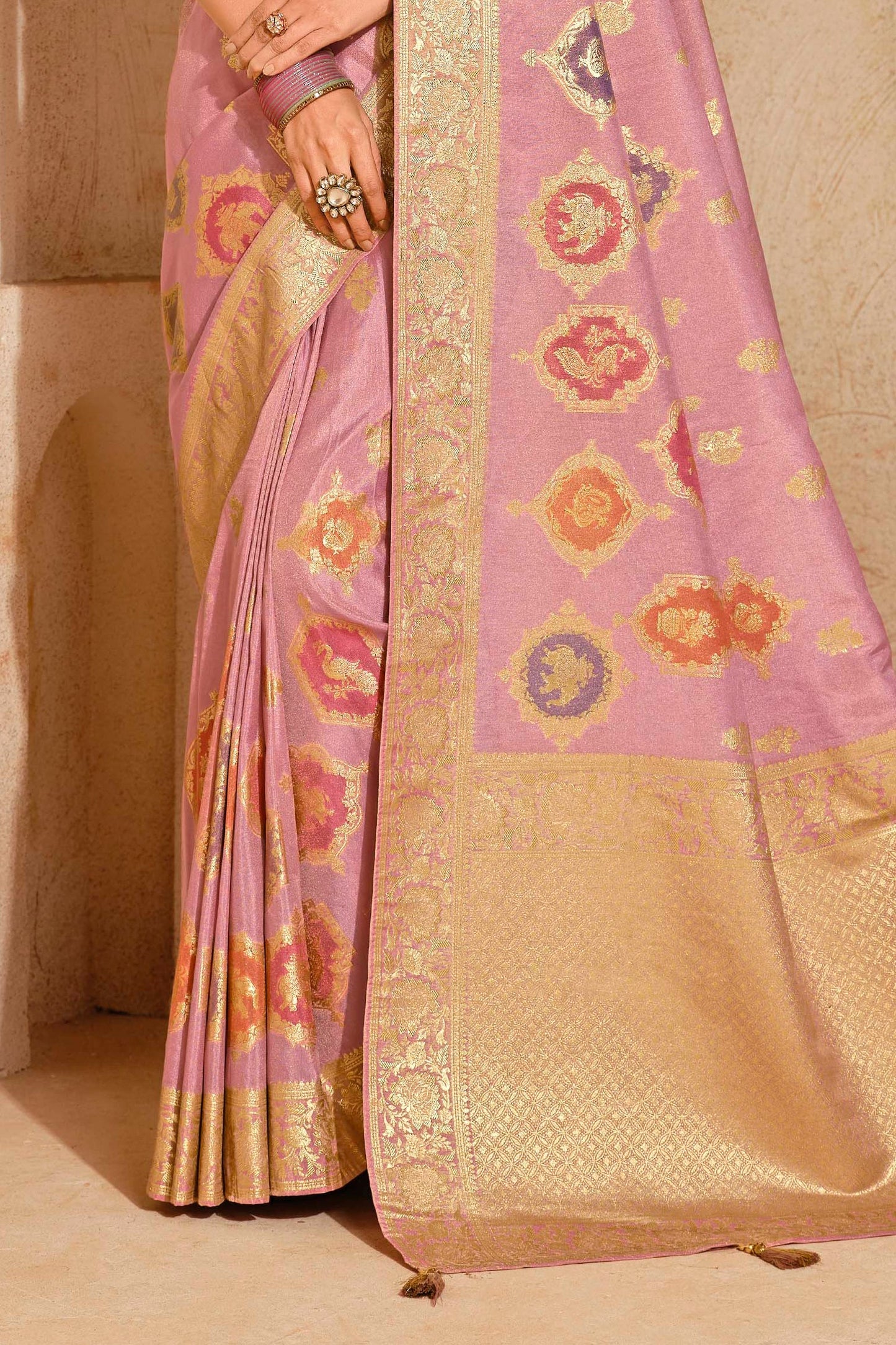 Pink Woven Banarasi Saree-ZB133952_4_SareeButa.com