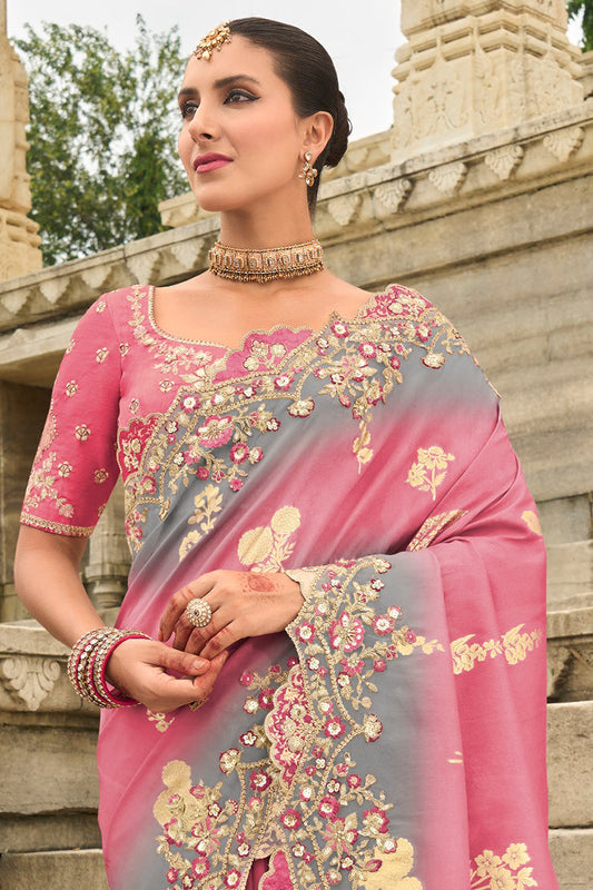 Pink Woven Banarasi Saree-ZB134494_2_SareeButa.com