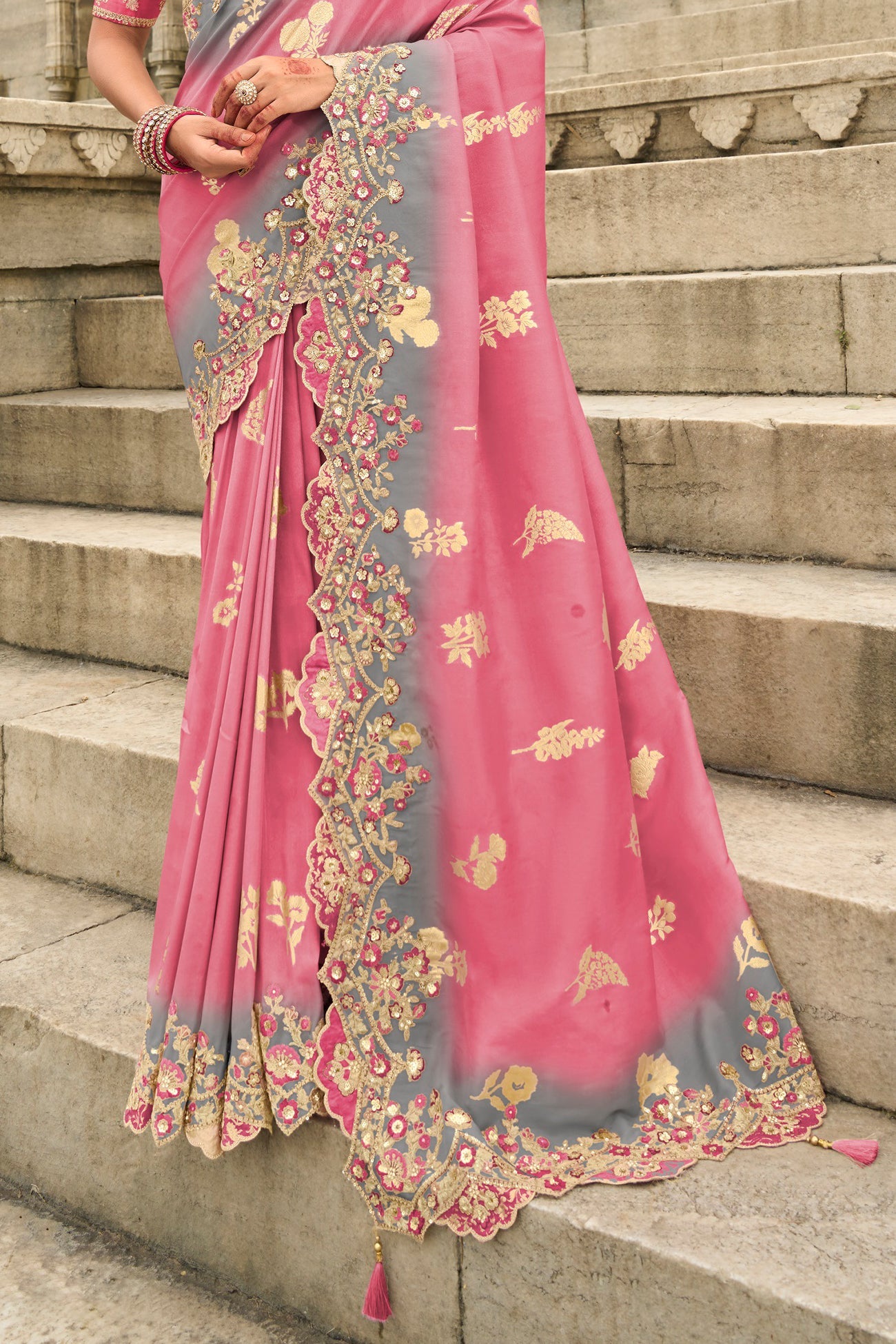 Pink Woven Banarasi Saree-ZB134494_3_SareeButa.com