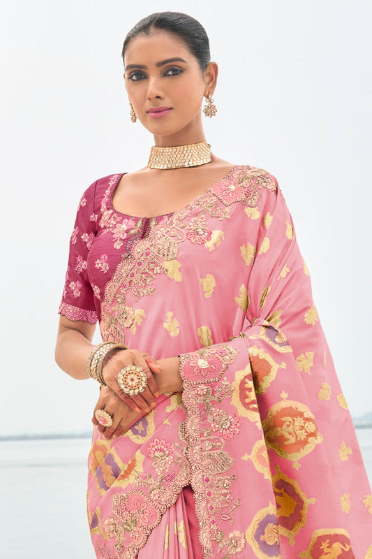 Pink Woven Banarasi Saree-ZB134503_2_SareeButa.com