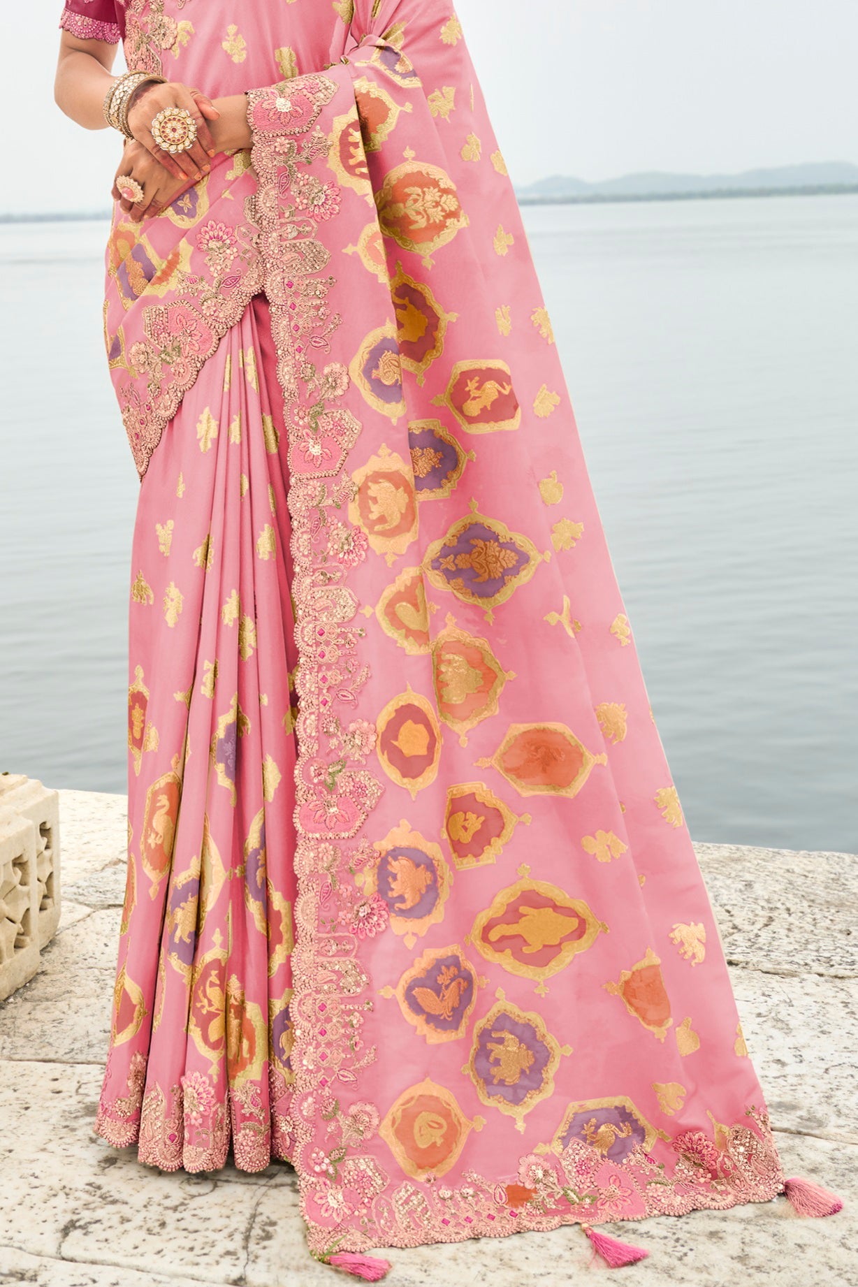 Pink Woven Banarasi Saree-ZB134503_3_SareeButa.com