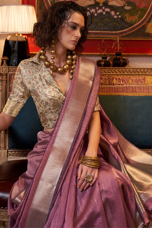 Pink Woven Chiffon Saree-ZB133011_2_SareeButa.com