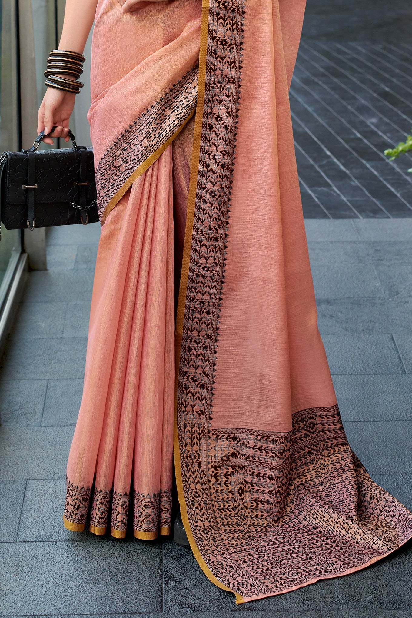 Pink Woven Linen Tissue Saree-ZB134369_4_SareeButa.com