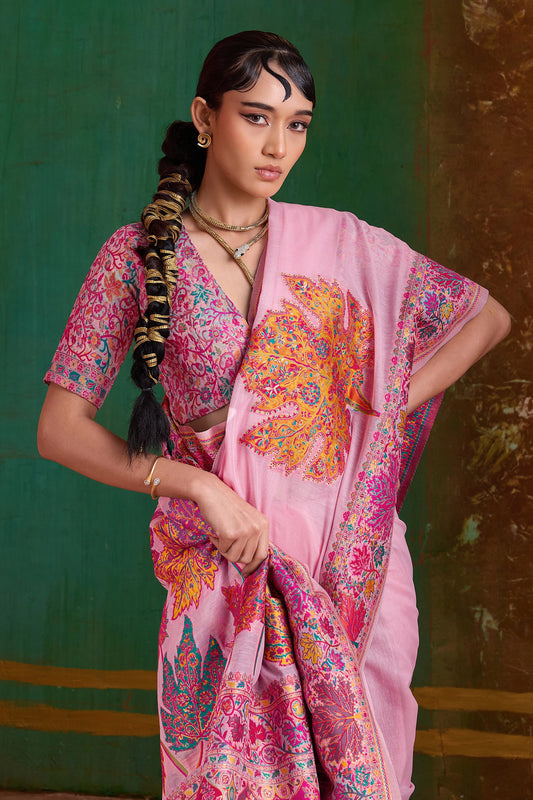 Pink Woven Modal Cotton Saree-SAR11891_2_SareeButa.com