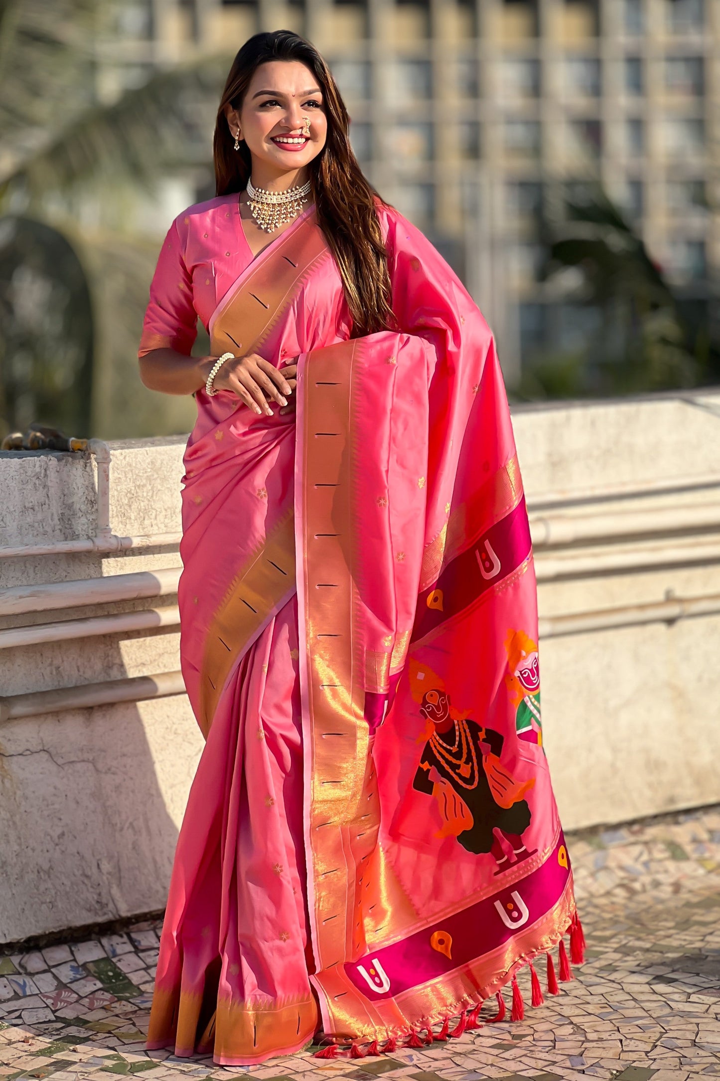 Pink Woven Paithani Saree-ZB134810_4_SareeButa.com