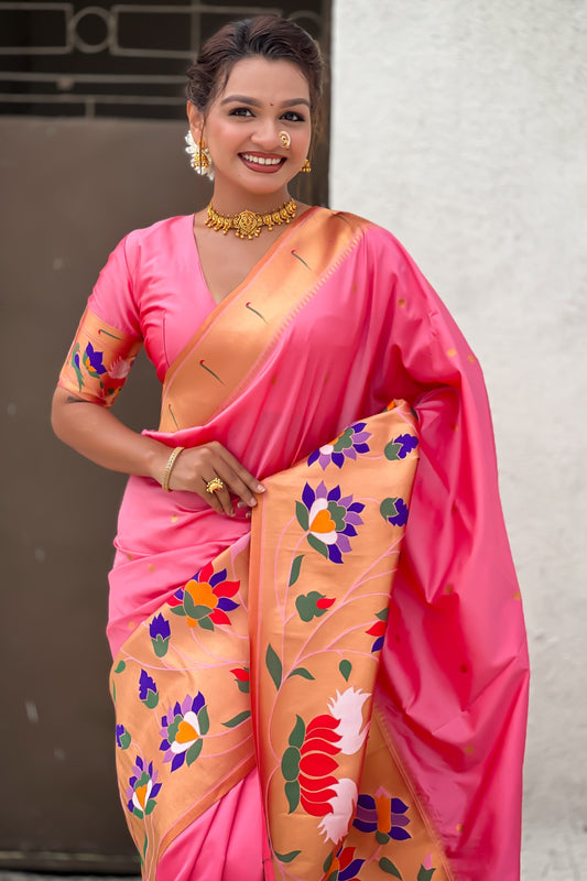 Pink Woven Paithani Saree-ZB134865_2_SareeButa.com