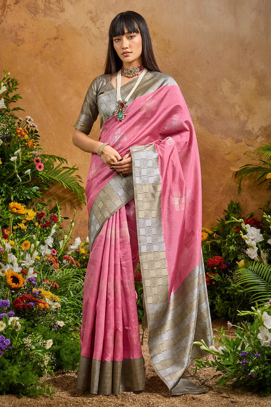 Pink Woven Silk Saree-SAR11931_2_SareeButa.com