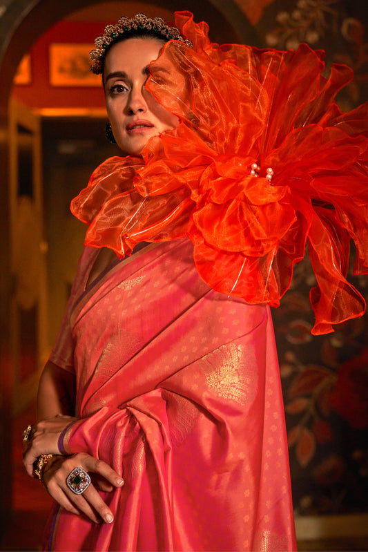 Pink Woven Silk Saree-ZB133030_2_SareeButa.com