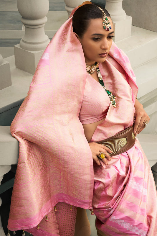 Pink Woven Silk Saree-ZB133525_2_SareeButa.com
