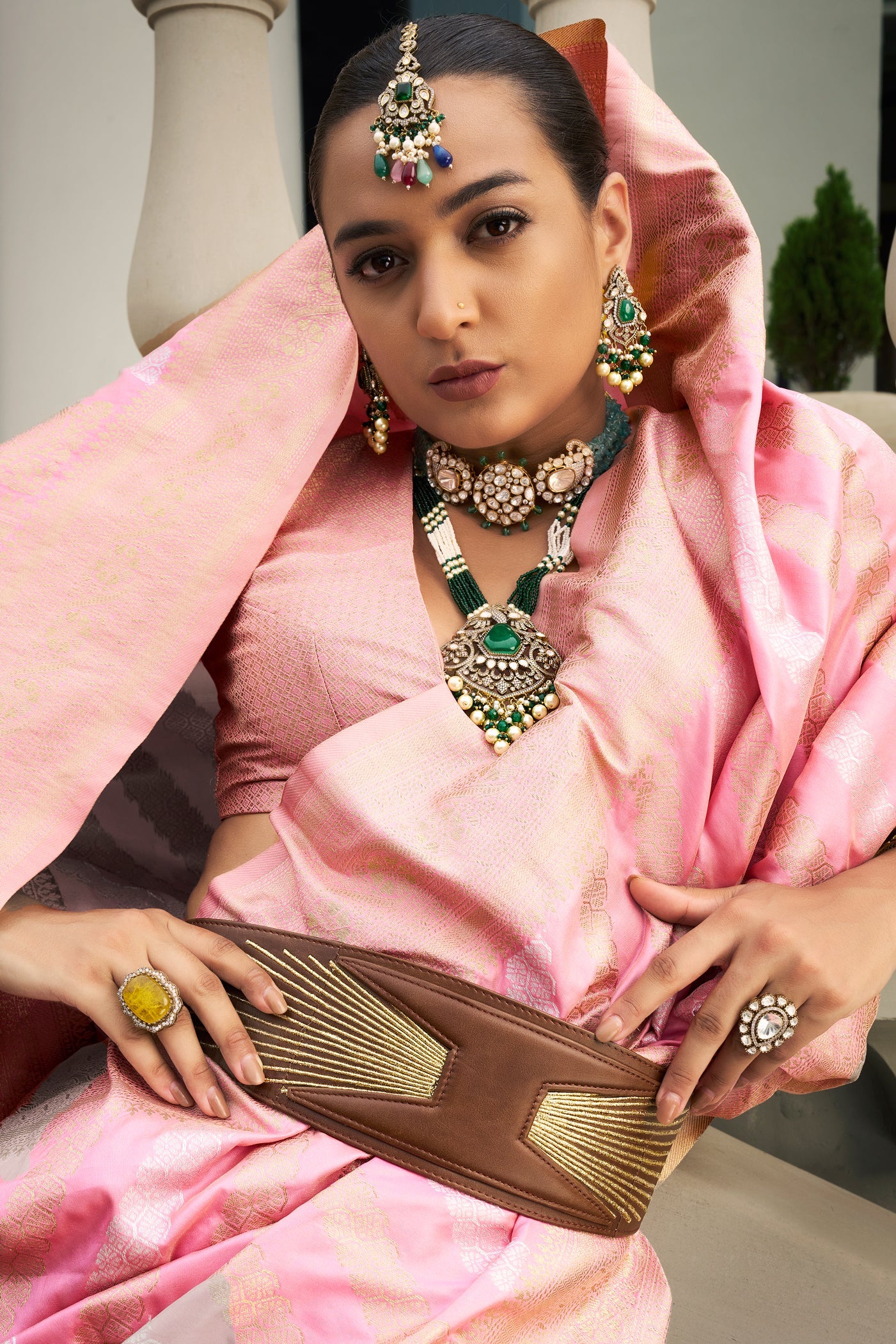 Pink Woven Silk Saree-ZB133525_4_SareeButa.com