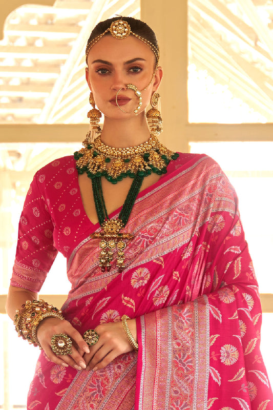 Pink Woven Silk Saree-ZB133839_2_SareeButa.com