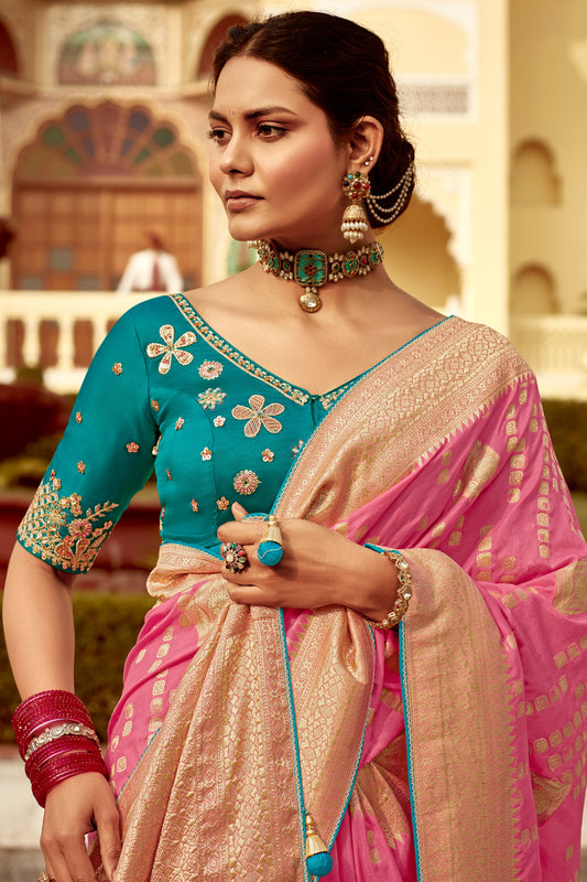 Pink Woven Silk Saree-ZB134126_2_SareeButa.com