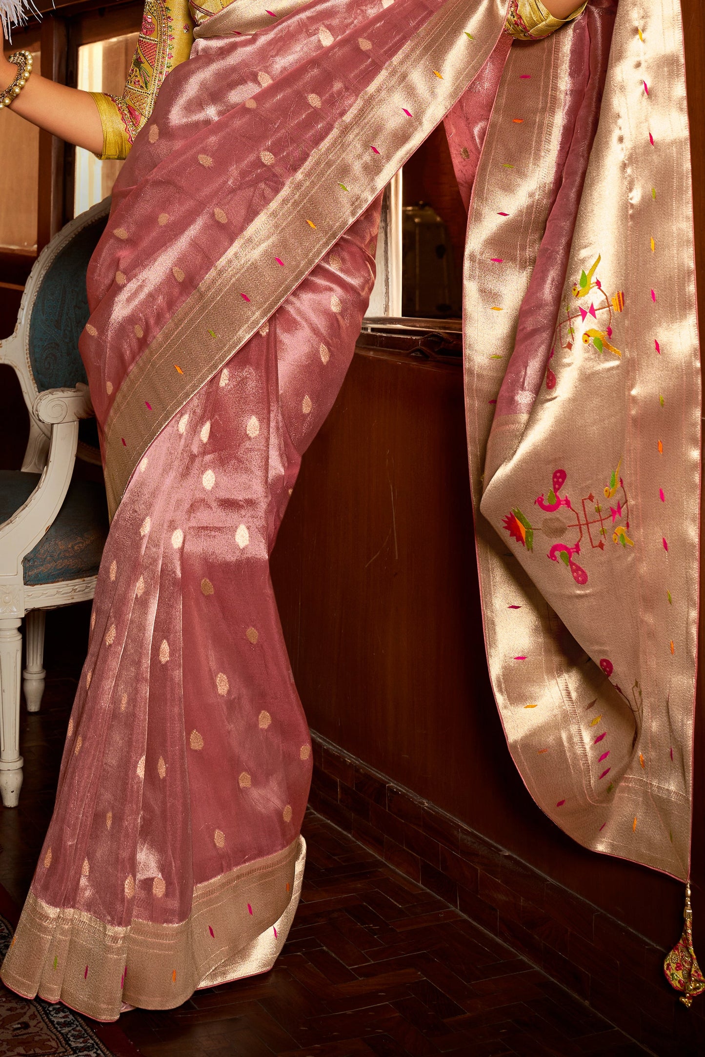Pink Woven Tissue Paithani Saree-ZB134644_4_SareeButa.com