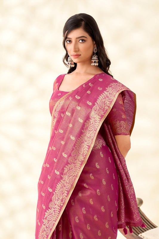 Pink Woven Tissue Silk Saree-SAR10003_2_SareeButa.com