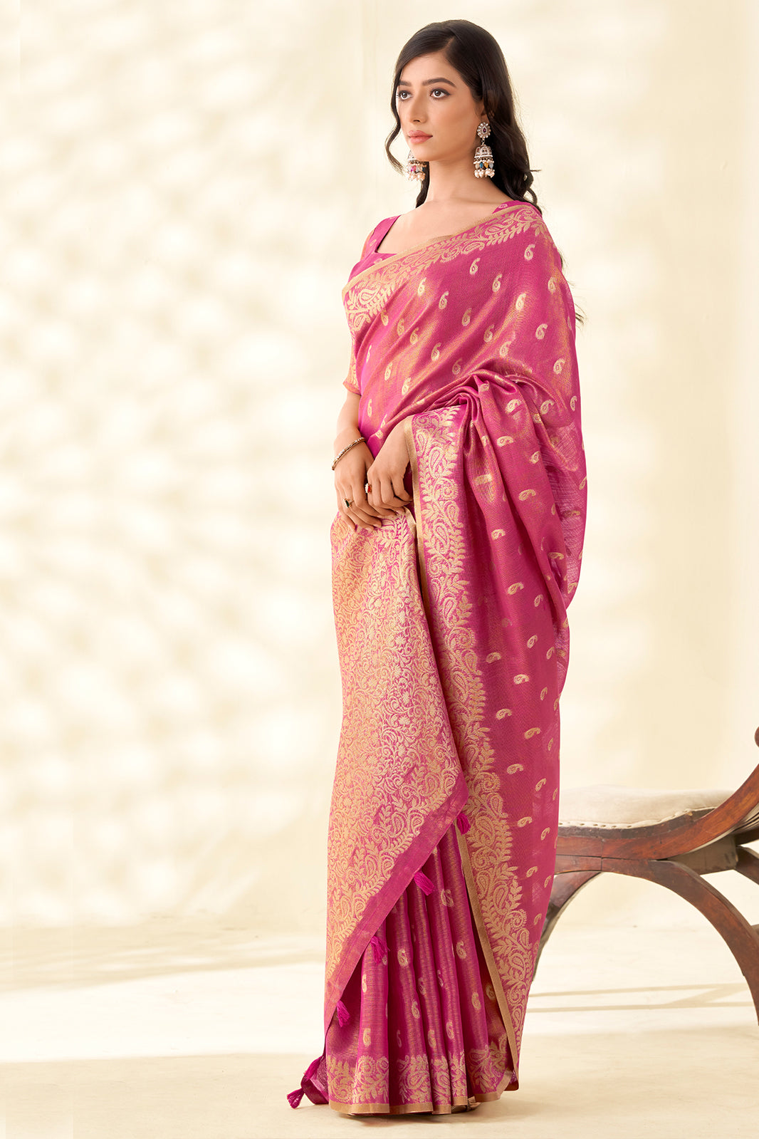 Pink Woven Tissue Silk Saree-SAR10003_5_SareeButa.com