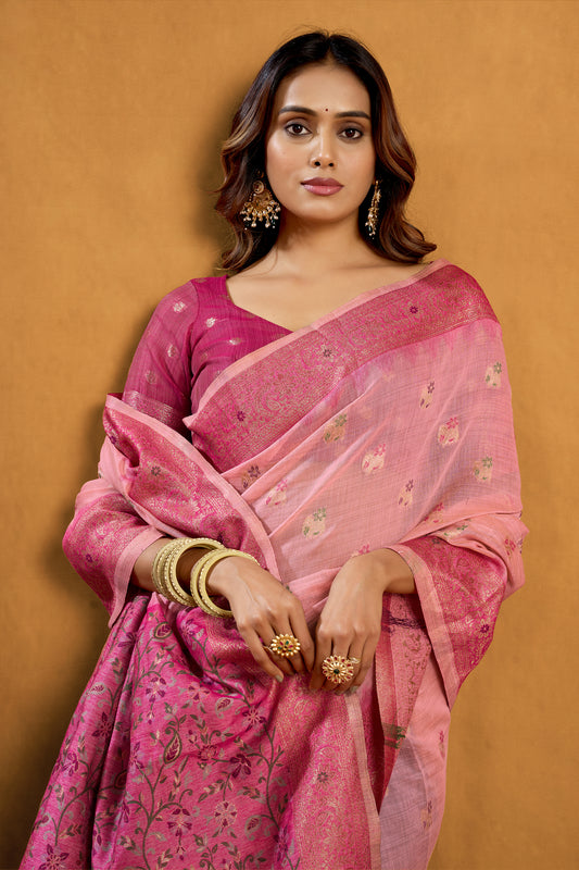 Pink Woven Woven Cotton Silk Saree-SAR12606_2_SareeButa.com
