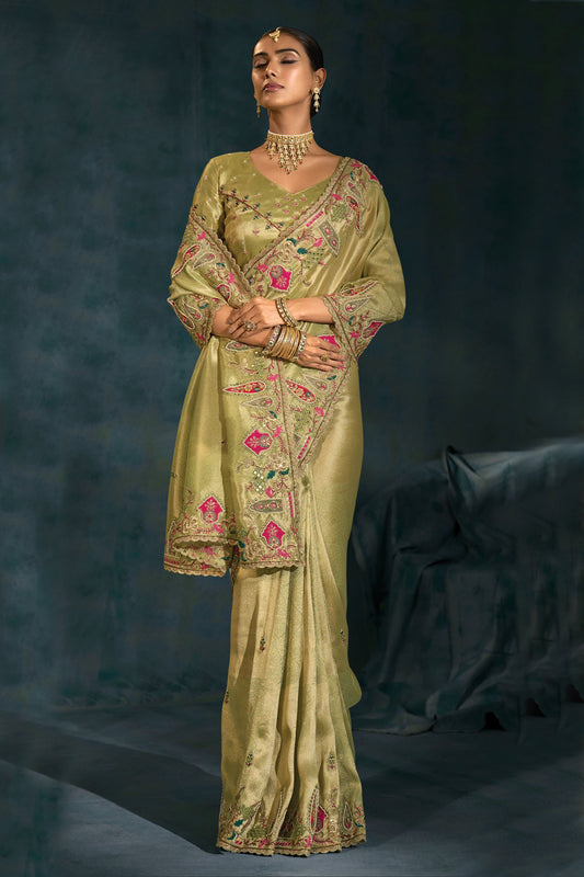 Pista Green Embroidered Silk Saree-SAR10397_2_SareeButa.com