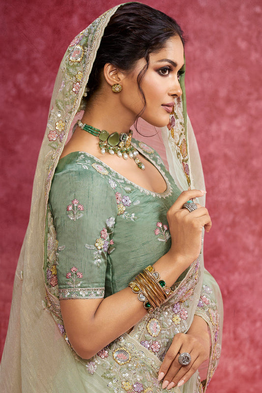 Pista Green Embroidered Silk Saree-SAR10282_2_SareeButa.com