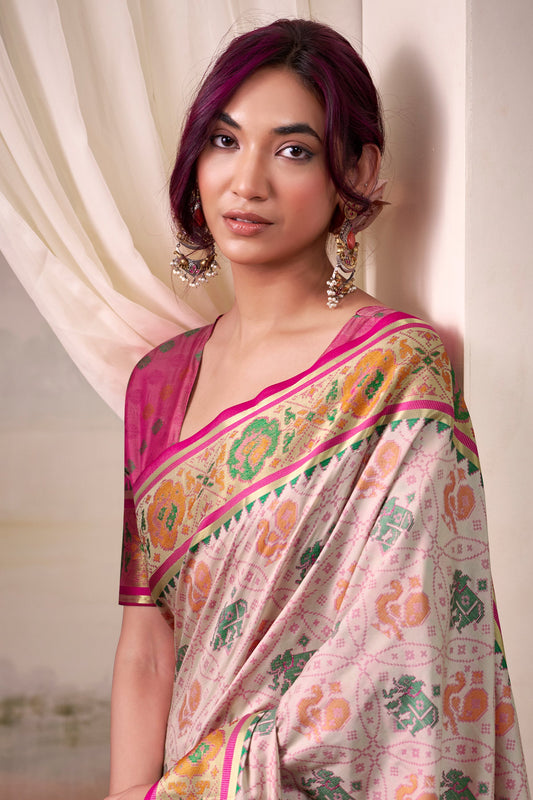 Powder Pink Woven Patola Silk Saree-SAR10020_2_SareeButa.com