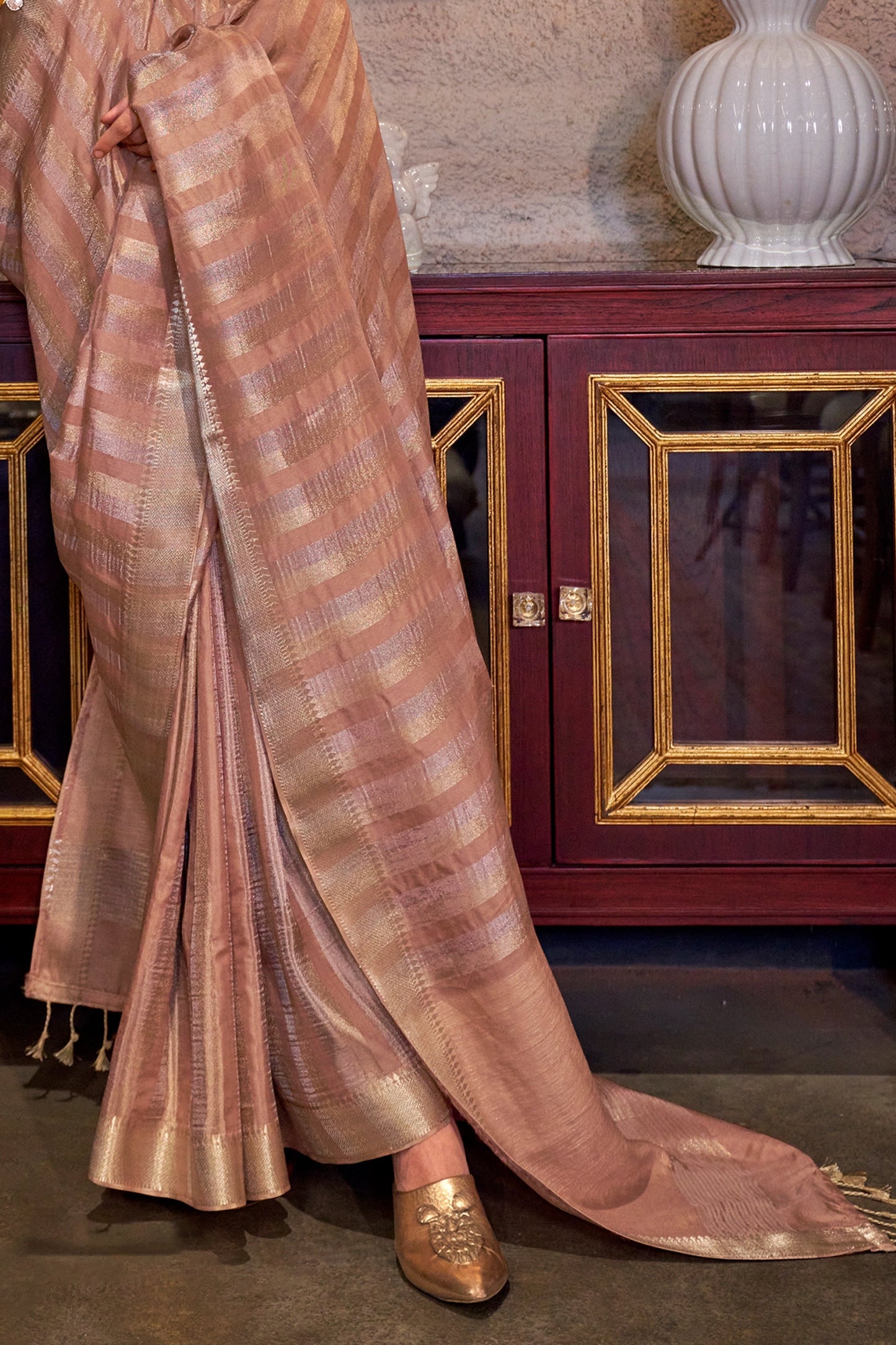 Powder Pink Woven Viscose Saree-SAR11477_4_SareeButa.com