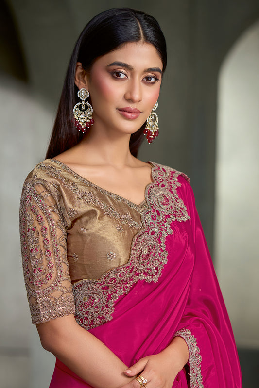 Princess Pink Embroidered Crepe Silk Saree-SAR13285_2_SareeButa.com