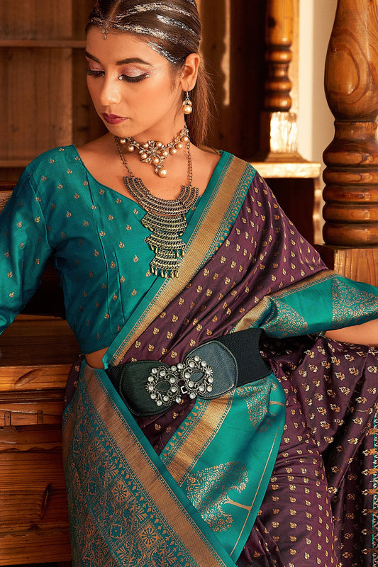 Purple Banarasi Silk Saree-ZB133198_2_SareeButa.com