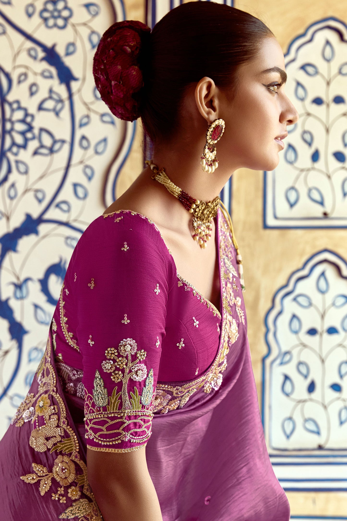 Purple Embroidered Organza Saree-ZB134264_4_SareeButa.com