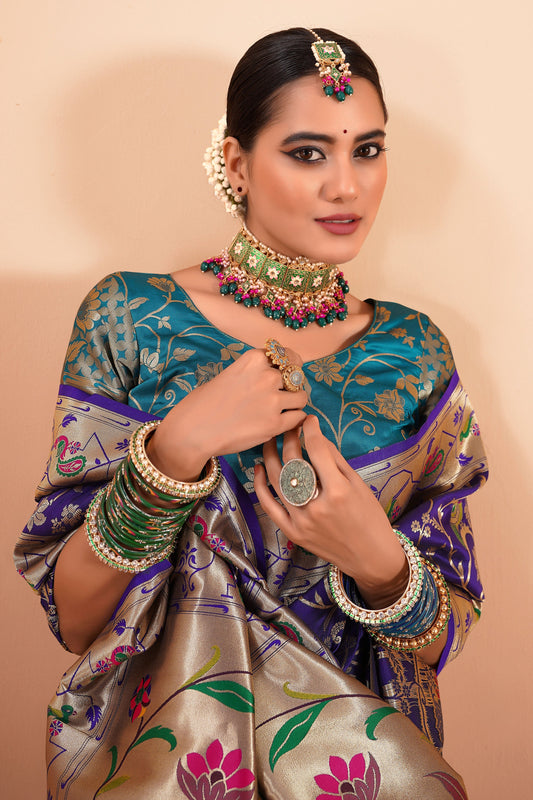 Purple Paithani Silk Saree-ZB133957_2_SareeButa.com