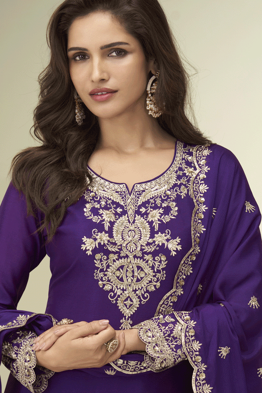 Purple Readymade Embroidered Chinon Silk Suit-SS868_2_SareeButa.com