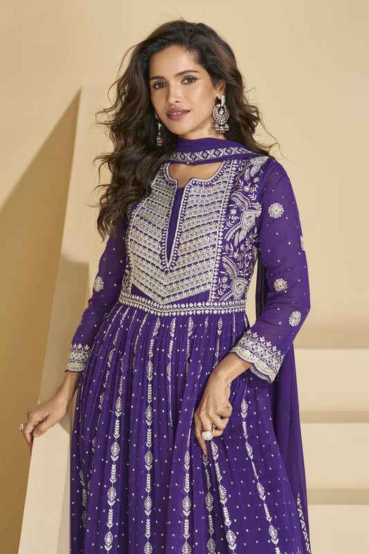 Purple Readymade Heavy Work Georgette Suit-SS930_2_SareeButa.com