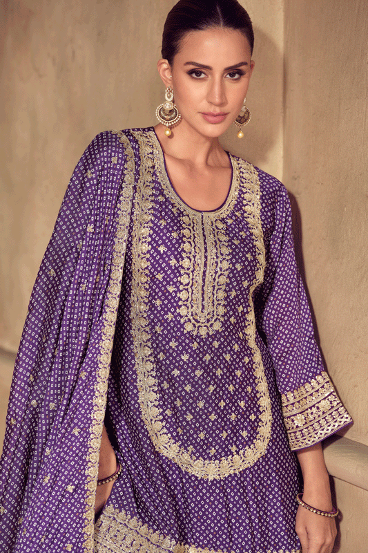 Purple Readymade Printed Chinon Sharara Suit-SS694_2_SareeButa.com