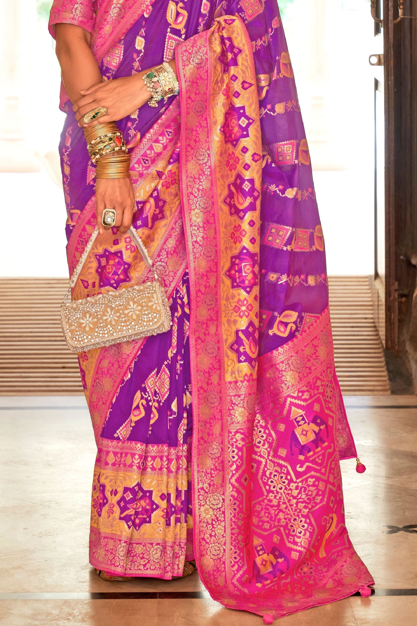 Purple Banarasi Silk Saree-ZB133187_3_SareeButa.com