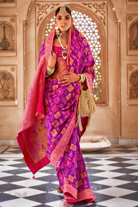 Purple Banarasi Silk Saree-ZB133194_2_SareeButa.com