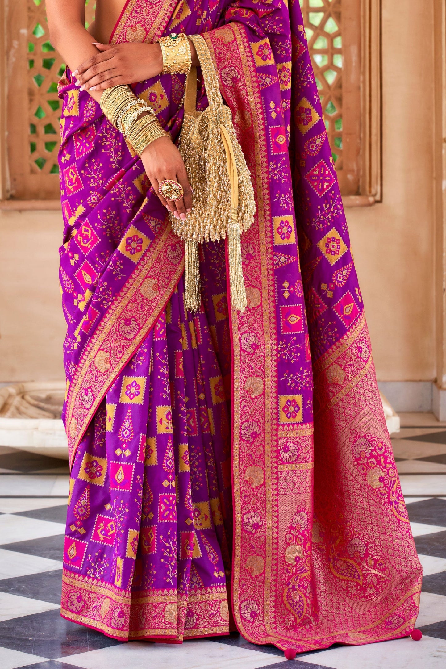 Purple Banarasi Silk Saree-ZB133194_3_SareeButa.com