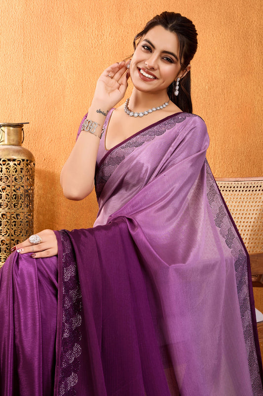Purple Stone Work Chinon Saree-ZB134257_2_SareeButa.com
