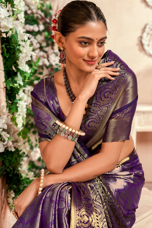 Purple Zari Work Silk Saree-ZB133061_2_SareeButa.com