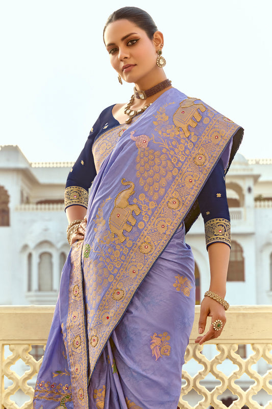 Purple Dola Silk Saree with Cutdana Work-ZB134588_2_SareeButa.com