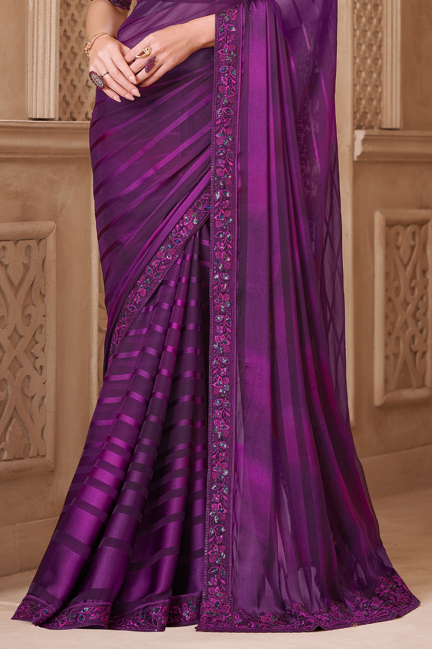Purple Embroidered Georgette Saree-SAR10583_4_SareeButa.com
